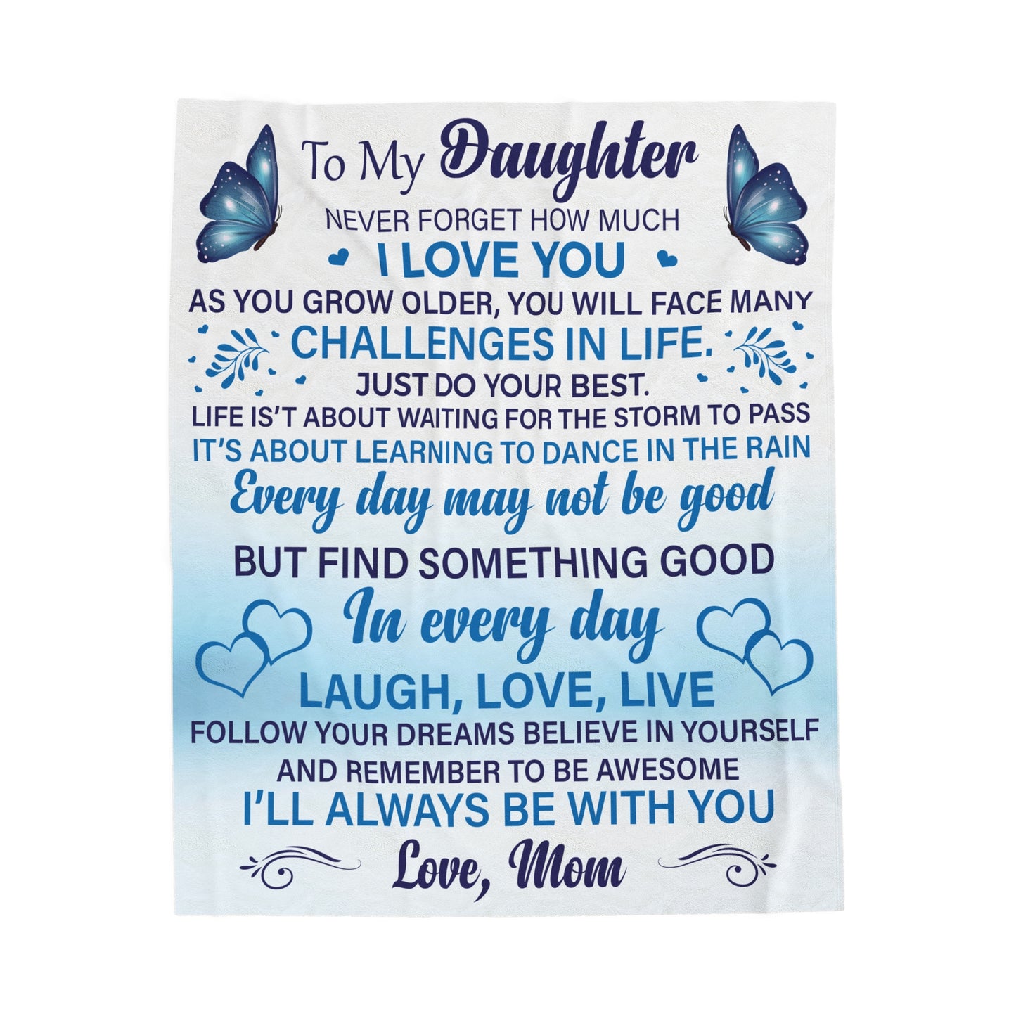 To My Daughter | Velveteen Plush Blanket