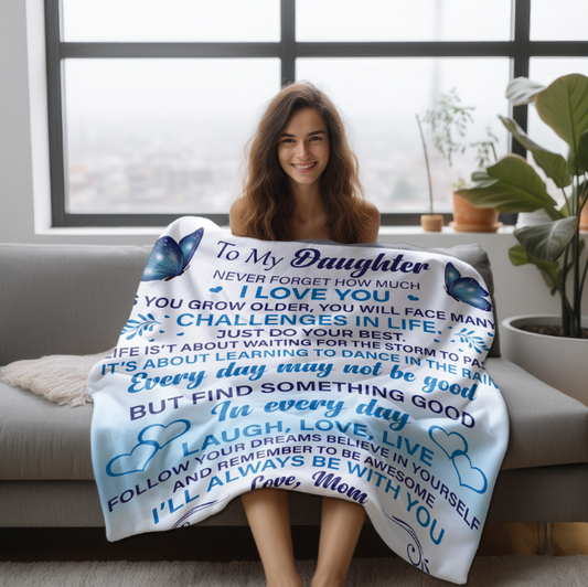 To My Daughter | Velveteen Plush Blanket